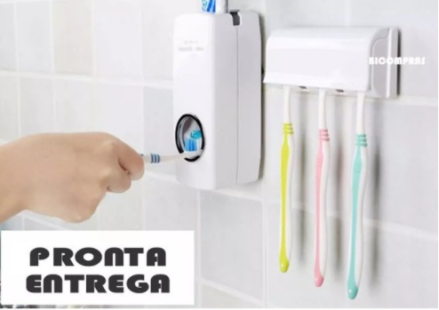Dispenser Automático Pasta De Dente + Suporte De Escovas - BellyShop